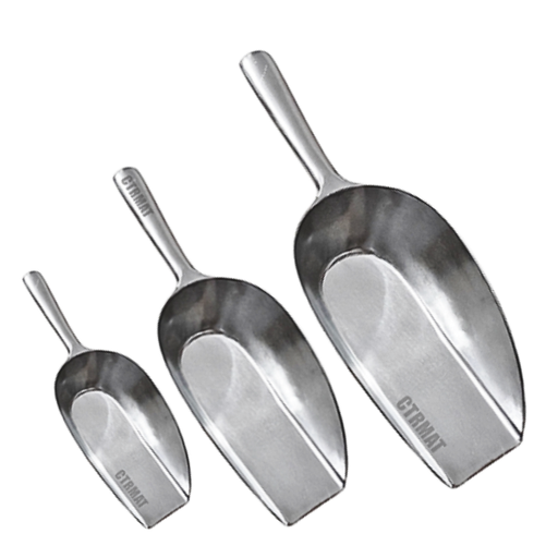 Flat aluminium scoop