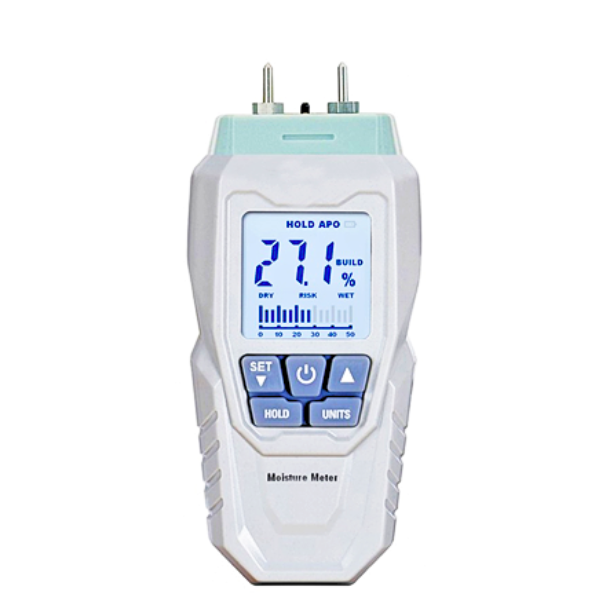 Moisture meter with 10 mm tips