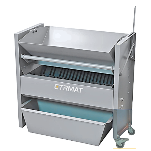 Aggregates large sample splitter with rubber wheels