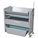 Aggregates large sample splitter with rubber wheels