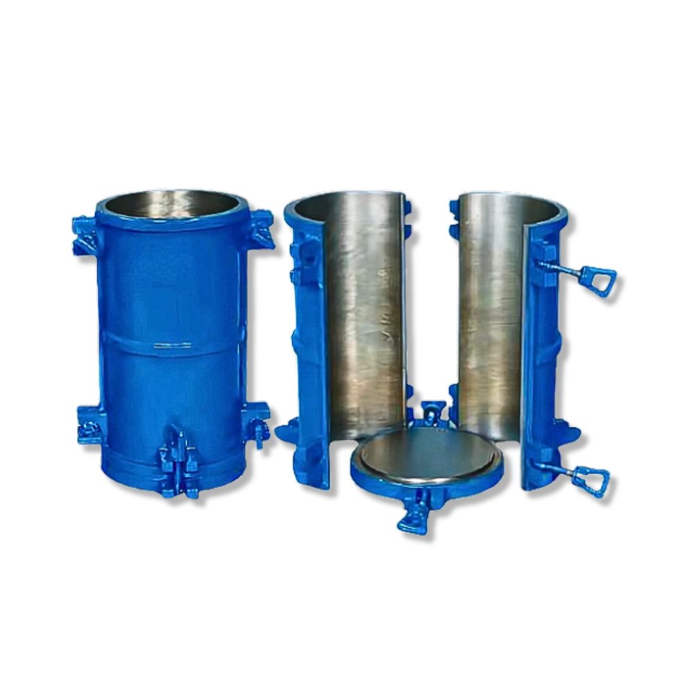 Cylindrical Cast Iron Concrete Mould | 16x32 cm | Quick-Release