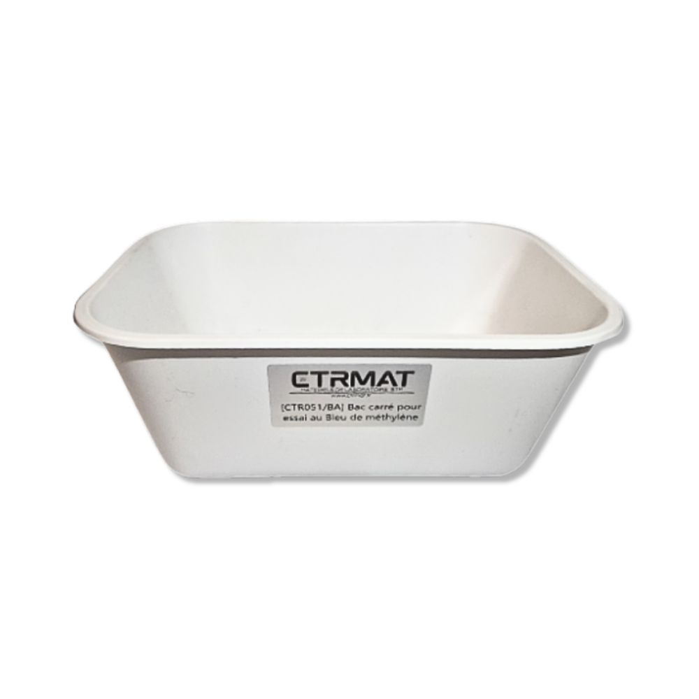 Bac Carré Plastique Essai VBS - Bleu de Méthylène