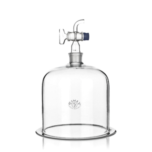 [CTR016/3] Cloche à vide en verre avec robinet 