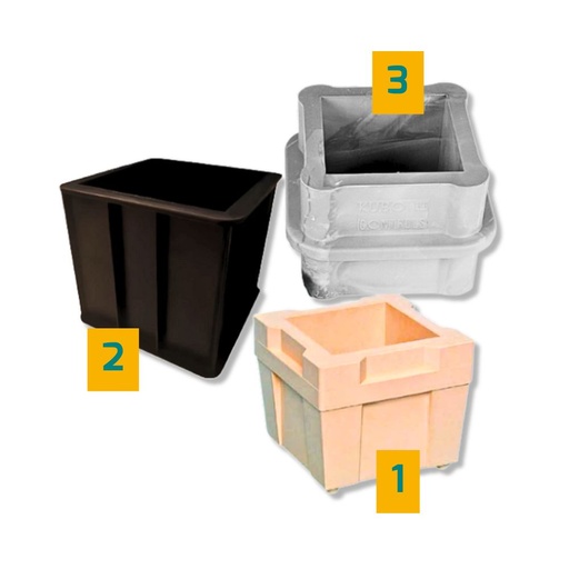 Moule Cubique Plastique Béton 15x15 cm - Réutilisable