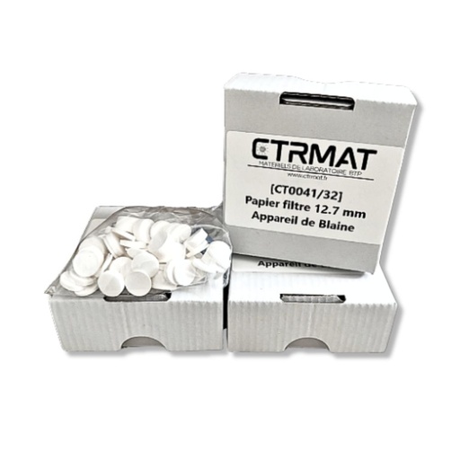 [CTR0BL/PF] Papier Filtre Ø 12,7 mm pour Appareil de Blaine