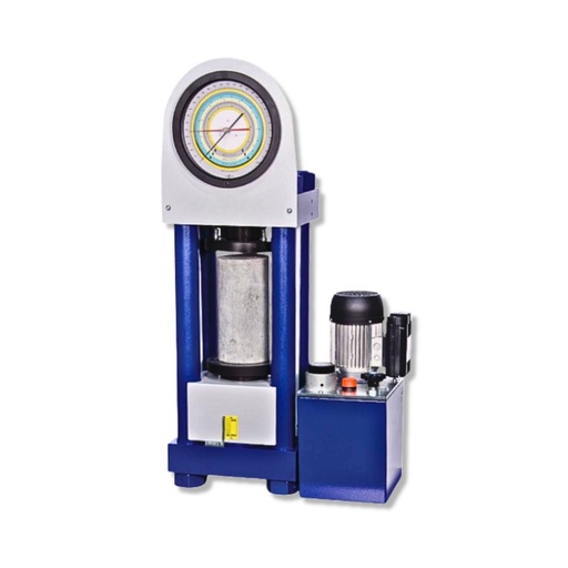 Concrete compression machine with gauge