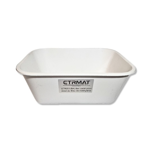 [CTR051/BA] Bac Carré Plastique Essai VBS - Bleu de Méthylène